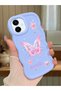 Samsung Galaxy A06 Compatible Shockproof Simple Blue Silicone Phone Case Butterfly Pattern