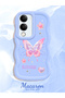 Vivo Y04 Compatible Shockproof Simple Blue Silicone Phone Case Butterfly Pattern - 2