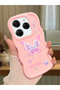 Tecno Spark 20 Pro Compatible Shockproof Simple Pink Silicone Phone Case Butterfly Pattern