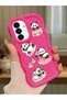 Simple Red Silicone Phone Case Panda Pattern Compatible with Samsung Galaxy A17 Shockproof - 2