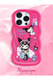 iPhone 14 Pro Compatible Shockproof Simple Red Silicone Phone Case Kuromi Pattern - 2