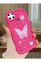 Realme C21Y Compatible Shockproof Simple Red Silicone Phone Case Butterfly Pattern