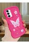 Samsung Galaxy A04S Compatible Shockproof Simple Red Silicone Phone Case Butterfly Pattern