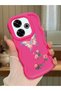 Redmi 13 Compatible Shockproof Simple Red Silicone Phone Case Butterfly Pattern