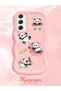 Simple Pink Silicone Phone Case Panda Pattern Compatible with Samsung Galaxy A34 5g Shockproof