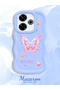 Redmi 13 Compatible Shockproof Simple Blue Silicone Phone Case Butterfly Pattern - 2