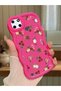 Realme C21Y Compatible Shockproof Simple Red Silicone Phone Case Flower Pattern