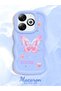 Infinix Hot 40I Compatible Shockproof Simple Blue Silicone Phone Case Butterfly Pattern - 2