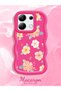 Redmi Note 13 4g Compatible Shockproof Simple Red Silicone Phone Case Cover Flower Pattern - 2