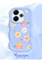 Redmi 13 Compatible Shockproof Simple Blue Silicone Phone Case Flower Pattern - 3
