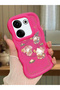 Simple Red Silicone Phone Case Kitty Pattern Compatible with Tecno Camon 20 Shockproof - 2