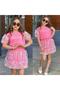 Girl's 2-Piece Set - Hello Beautiful Printed T-Shirt & Tulle Floral Skirt Stylish Combination 32097P - 3