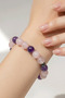 Magnificent Double Amethyst, Pink Quartz Bracelet 8 mm Genuine Natural Stone - 2