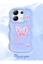 Redmi Note 13 4g Compatible Shockproof Simple Blue Silicone Phone Case Butterfly Pattern - 2