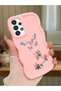 Samsung Galaxy A33 5g Compatible Shockproof Simple Pink Silicone Phone Case Butterfly Pattern