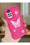 Redmi Note 11 Compatible Shockproof Simple Red Silicone Phone Case Butterfly Pattern