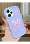 Poco X5 Pro 5g Compatible Shockproof Simple Blue Silicone Phone Case Butterfly Pattern