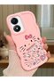 Vivo Y02S Compatible Shockproof Simple Pink Silicone Phone Case Hello Kitty Pattern