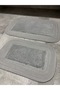 مجموعة سجادة حمام ناعمة الملمس مقاس 50x80 و 40x60 سجادة حمام عصرية ذات حواف من القش - 2