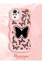 Redmi Note 10S Compatible Shockproof Simple Pink Silicone Phone Case Butterfly Pattern - 2