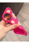 iPhone 16 Plus Compatible Shockproof Simple Red Silicone Phone Case Flower Pattern - 3