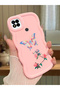 Redmi 10A Compatible Shockproof Simple Pink Silicone Phone Case Butterfly Pattern
