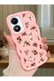 Vivo Y02S Compatible Shockproof Simple Pink Silicone Phone Case Cover Flower Pattern
