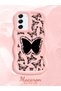 Samsung Galaxy S21 Fe Compatible Shockproof Simple Pink Silicone Phone Case Butterfly Pattern - 2