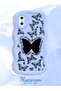 iPhone X Compatible Shockproof Simple Blue Silicone Phone Case Butterfly Pattern - 2