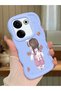 Simple Blue Silicone Phone Case for Tecno Camon 20 Pro 4g Compatible Shockproof Phone Cover Girl Pattern