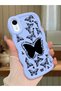 iPhone Xr Compatible Shockproof Simple Blue Silicone Phone Case Butterfly Pattern