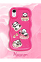 Simple Red Silicone Phone Case Panda Pattern Compatible with iPhone Xr Shockproof