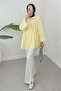 2151 Front-Tie Ruffled Tunic - Yellow - 2