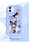 iPhone 11 Compatible Shockproof Simple Blue Silicone Phone Case Kuromi Pattern - 2