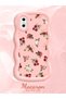 iPhone XS Compatible Shockproof Simple Pink Silicone Phone Case Flowers Pattern - 2