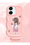 Poco C65 Compatible Shockproof Simple Pink Silicone Phone Case Girl Pattern - 2