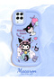 Samsung Galaxy A12 Compatible Shockproof Simple Blue Silicone Phone Case Kuromi Pattern - 2