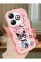 Infinix Hot 40I Compatible Shockproof Simple Pink Silicone Phone Case Kuromi Pattern