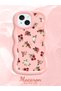 iPhone 15 Compatible Shockproof Simple Pink Silicone Phone Case Flower Pattern - 2