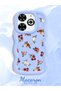 Infinix Smart 8 Plus Compatible Shockproof Simple Blue Silicone Phone Case Cover Flower Pattern - 2
