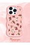 iPhone 16 Pro Compatible Shockproof Simple Pink Silicone Phone Case with Flower Pattern - 2