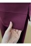 Azime Ribbed Slit Skirt Set-Mf1892 Plum - 5