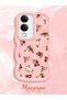 Vivo Y04 Compatible Shockproof Simple Pink Silicone Phone Case Cover Flower Pattern - 2