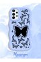 Samsung Galaxy A73 Compatible Shockproof Simple Blue Silicone Phone Case Butterfly Pattern - 2