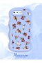 iPhone 7 Plus Compatible Shockproof Simple Blue Silicone Phone Case Flowers Pattern - 2
