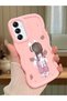 Samsung Galaxy A14 5g Compatible Shockproof Simple Pink Silicone Phone Case Girl Pattern