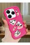 Simple Red Silicone Phone Case Panda Pattern Compatible with Tecno Spark 20 Pro Shockproof - 2