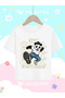 Boy's Cool Panda Printed Oversize Comfortable Daily Use Combed Cotton T-Shirt - 2