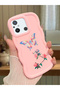 Redmi 11A Compatible Shockproof Simple Pink Silicone Phone Case Butterfly Pattern