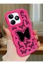 Realme C53 Compatible Shockproof Simple Red Silicone Phone Case Butterfly Pattern